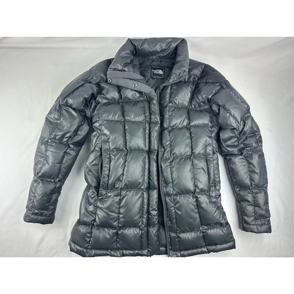 The North Face Womens 600 Down Zip Puffer Jacket Parka Coat Gray Small S
